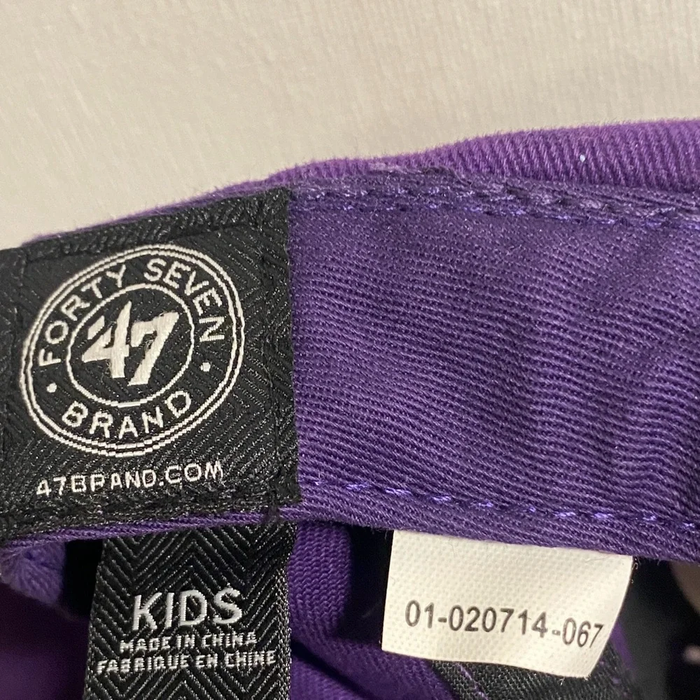Baltimore Ravens NFL Team Apparel 47 Brand Embroidered Logo Purple Kids  Cap O/S